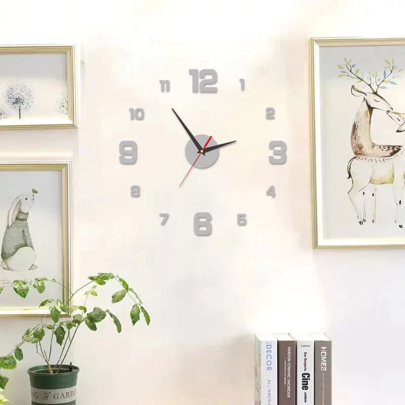 นาฬิกาแขวนผนัง ไร้กรอบ สร้างสรรค์ DIY สําหรับตกแต่งบ้าน ห้องนั่งเล่น ออฟฟิศ