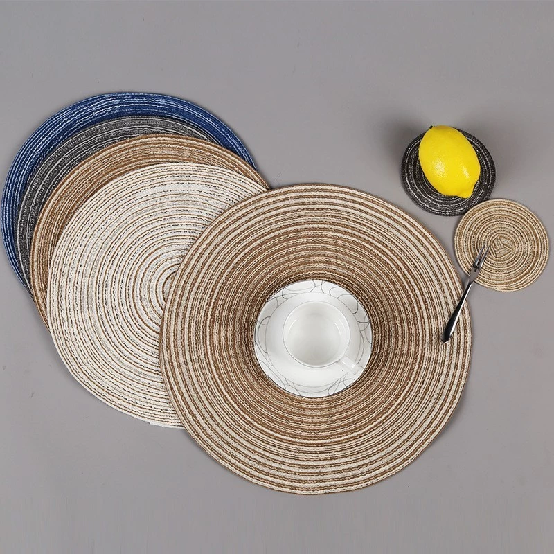 แผ่นรองจาน กลม - ที่รองจาน ผ้ารองจาน ทรงกลม coaster รองแก้ว ตกแต่งโต๊ะอาหาร คาเฟ่ ของใช้โรงแรม
